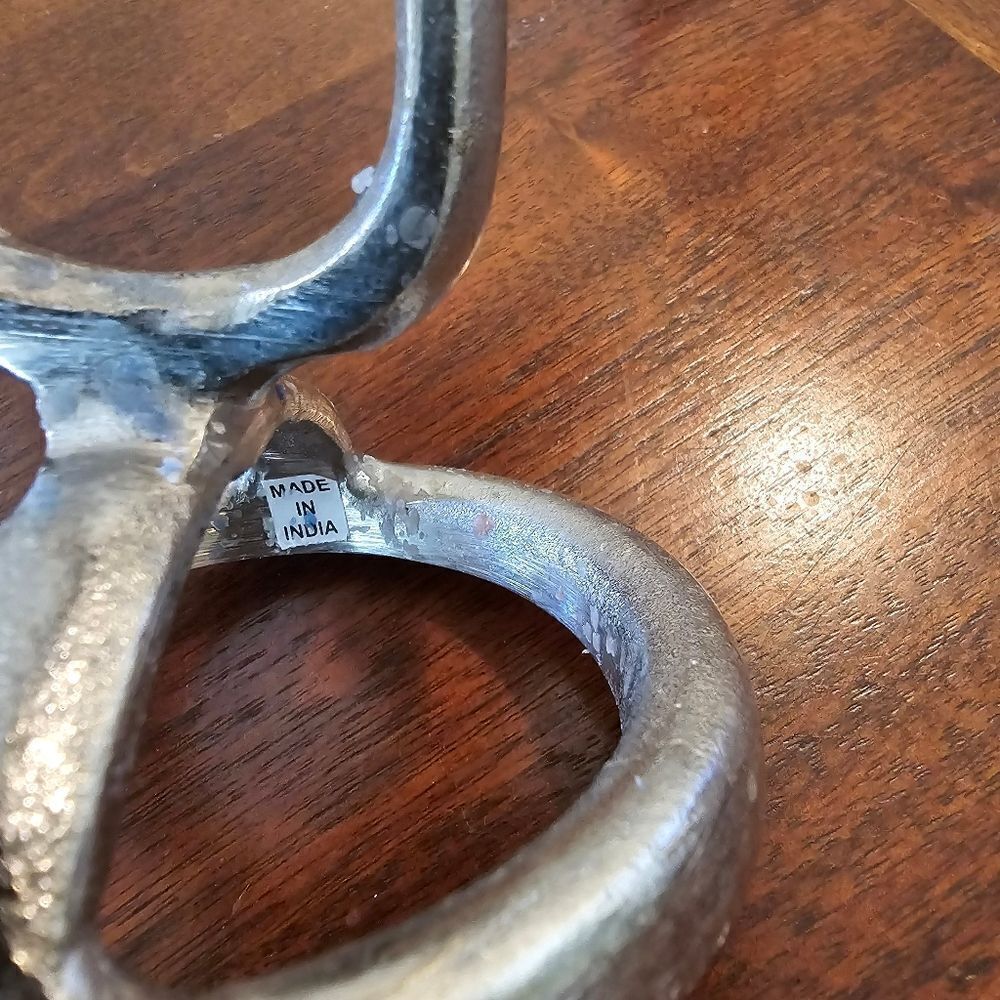 Modern MCM Candle Holder Made in India Silver Tone Brutalist Style - Picture 11 of 11